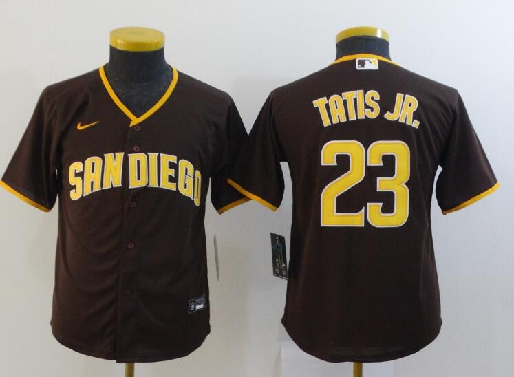 Youth San Diego Padres #23 Tatis jr brown Game 2021 Nike MLB Jersey->customized mlb jersey->Custom Jersey